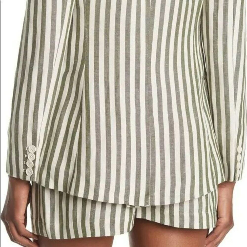 L'agence Striped Blazer Linen Blend Size 2 Luxury Designer - Picture 8 of 11